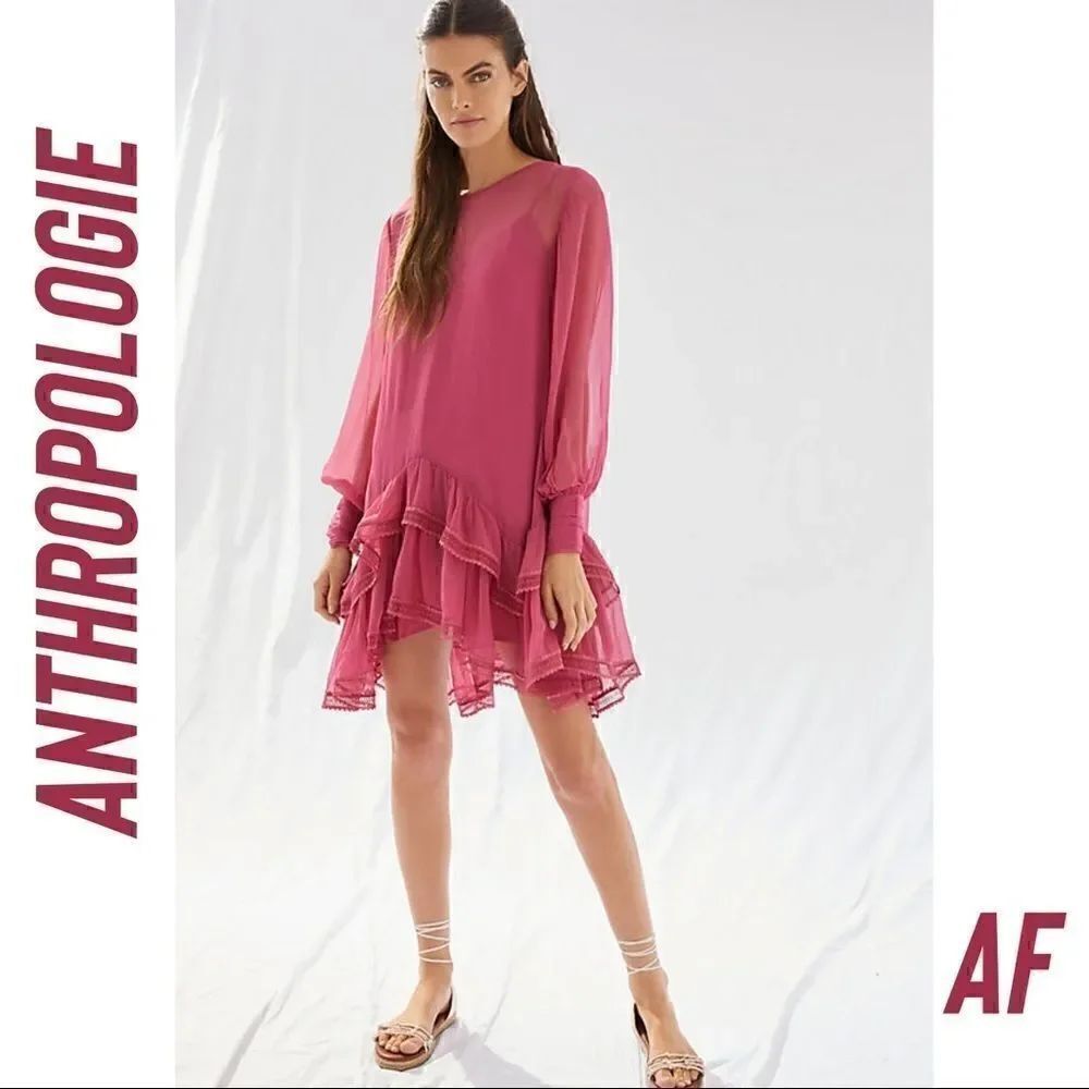 ANTHROPOLOGIE BY MAGALI PASCAL INEZ MIDI DRESS NEW NWT GRAPE MEDIUM